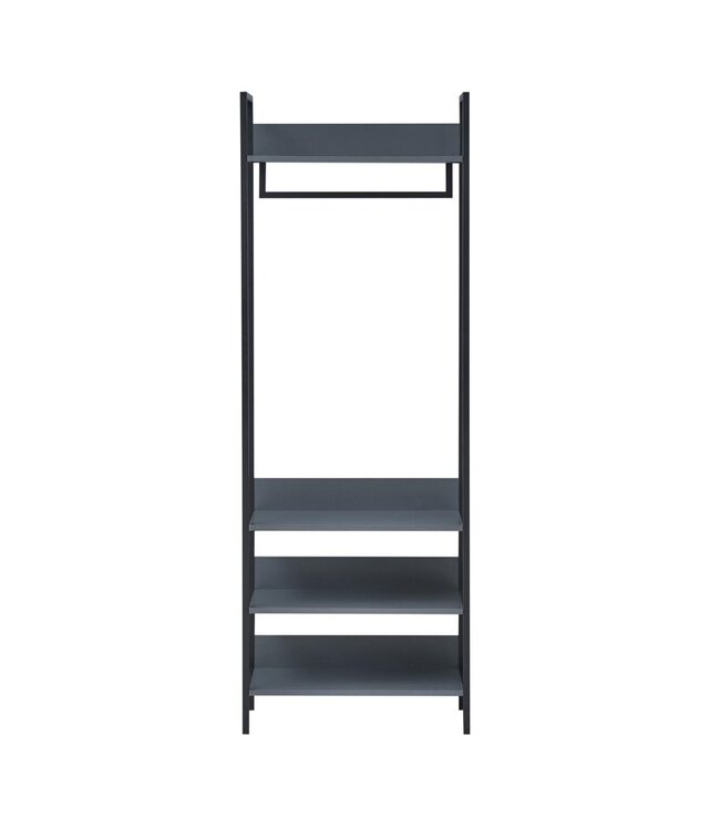Timber Art Design Zahra Grey Open Wardrobe With Shelves