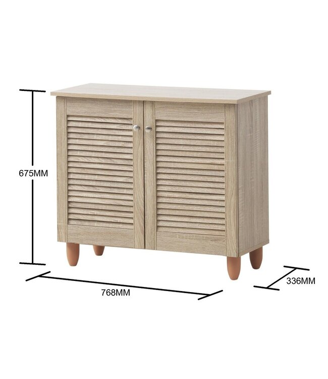 Timber Art Design Traditional Sonoma Oak 2 Door Shoe Cabinet