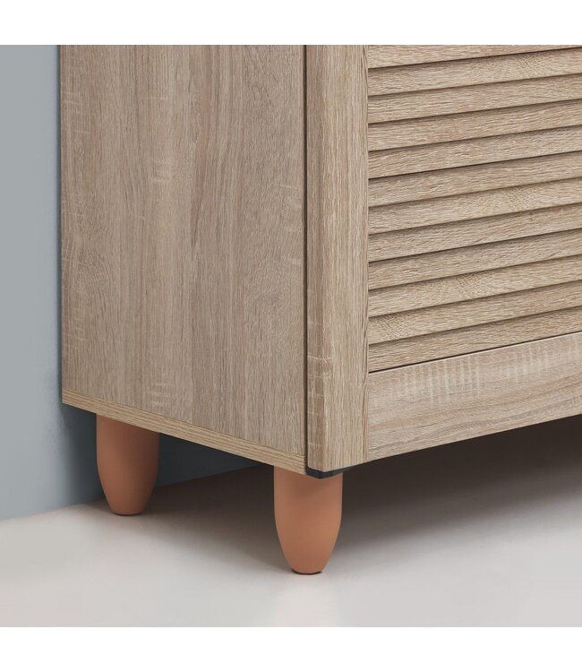 Timber Art Design Traditional Sonoma Oak 2 Door Shoe Cabinet