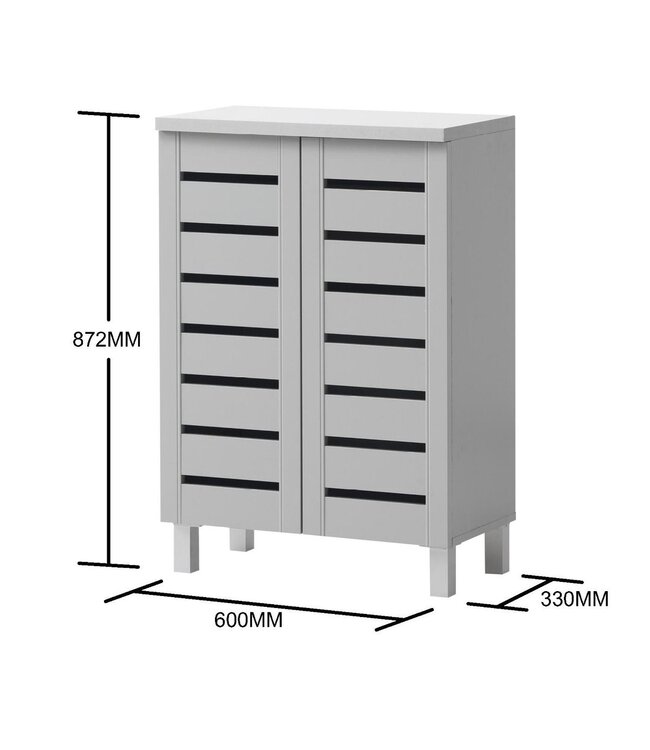 Timber Art Design Contemporary Grey 2 Door Shoe Cabinet