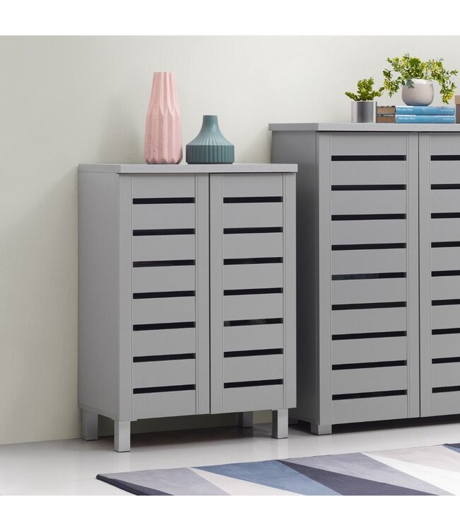 Timber Art Design Contemporary Grey 2 Door Shoe Cabinet