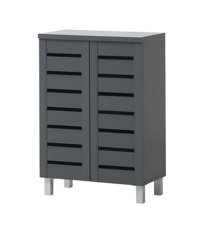 Timber Art Design Contemporary Dark Grey 2 Door Shoe Cabinet