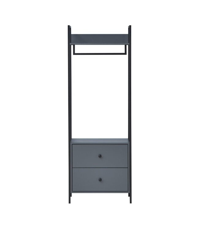 Timber Art Design Zahra Grey Open Wardrobe With Drawers