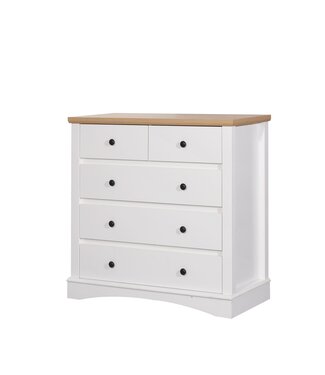 Timber Art Design White 3+2 Drawer Chest