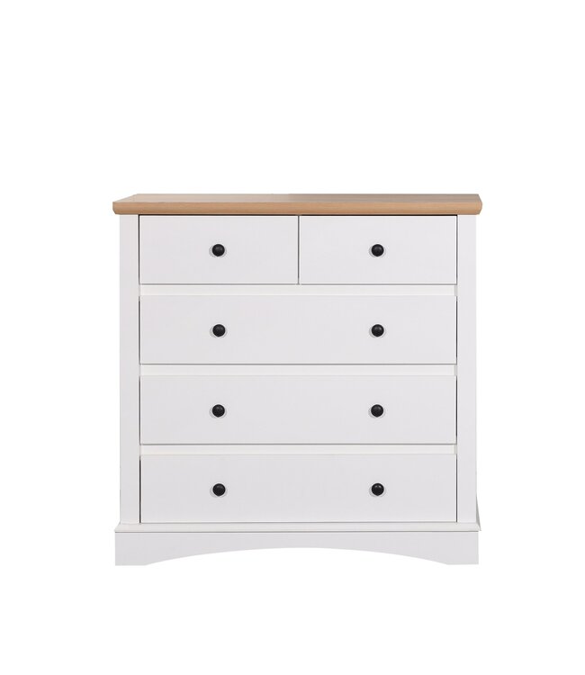 Timber Art Design White 3+2 Drawer Chest