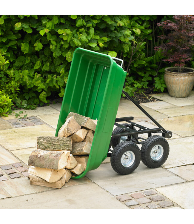 Kingfisher Garden 4 Wheel Tipping Action Garden Cart