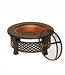 Round Steel Firepit With Copper  Effect Bowl