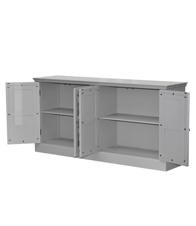Grey Fayence 4 Door Mirrored Sideboard