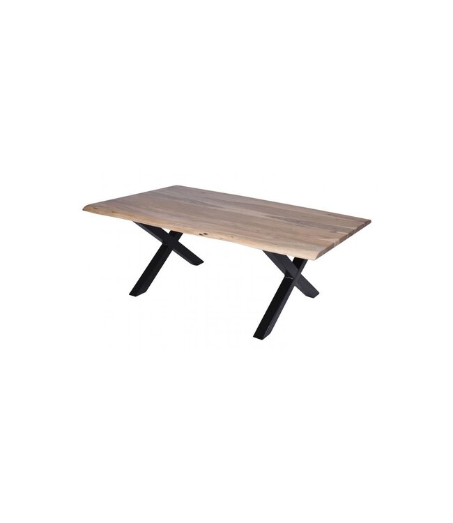 Besp-Oak Furniture Live Edge Natural Acacia X Leg Coffee Table