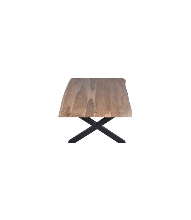 Besp-Oak Furniture Live Edge Natural Acacia X Leg Coffee Table