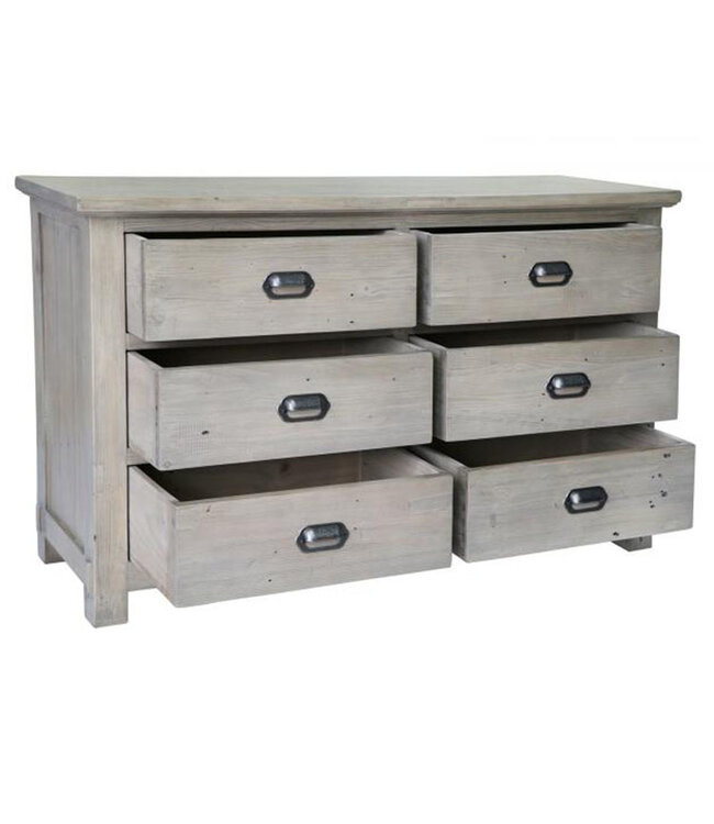 Besp-Oak Furniture Weathered Ash 6 Drawer Dresser