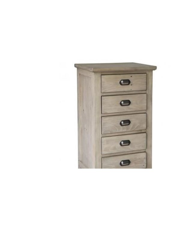 Besp-Oak Furniture Weathered Ash 6 Drawer Tallboy