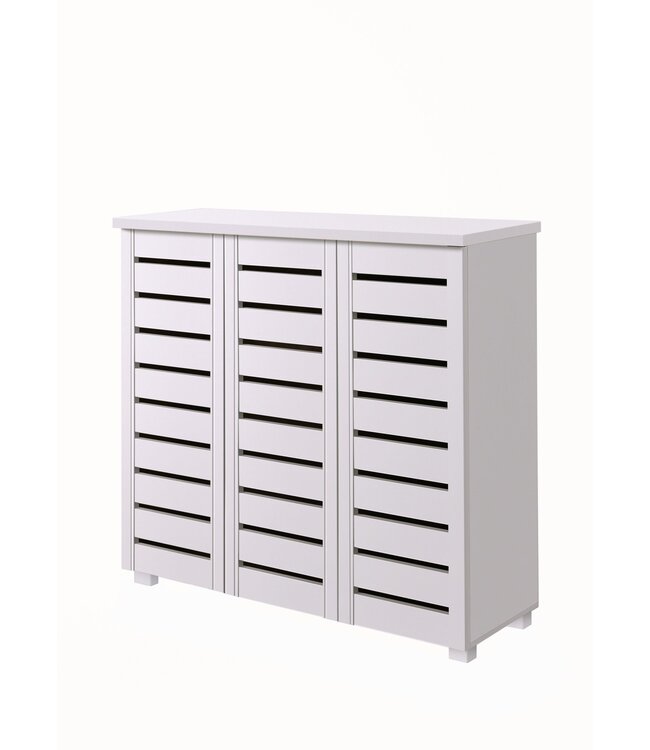 Timber Art Design Contemporary White 3 Door Shoe Cabinet
