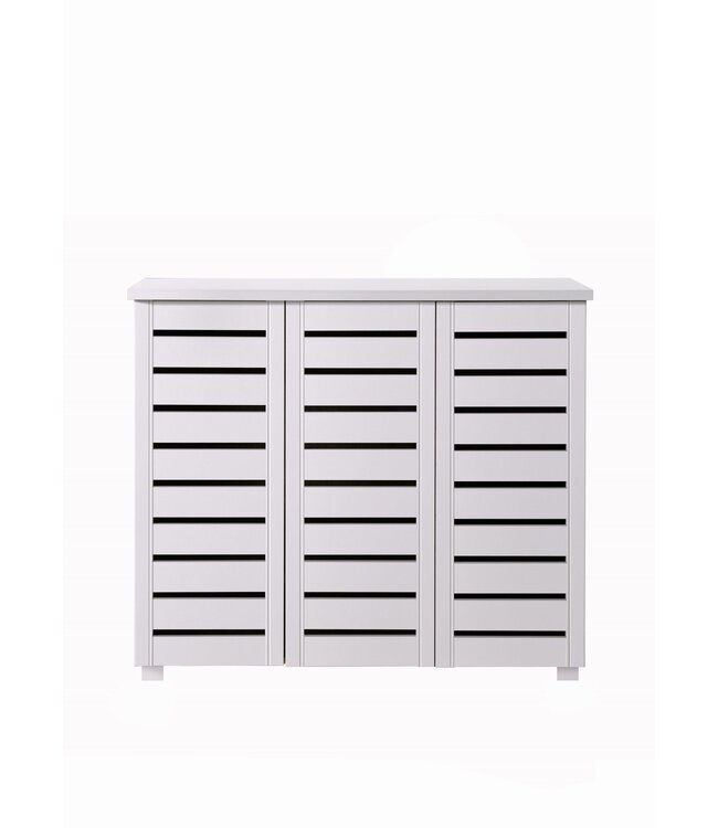 Timber Art Design Contemporary White 3 Door Shoe Cabinet