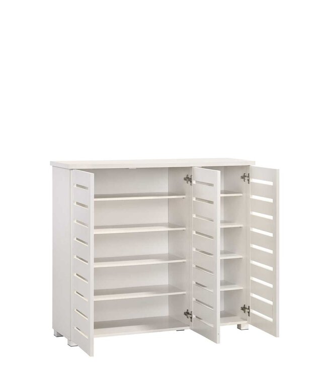 Timber Art Design Contemporary White 3 Door Shoe Cabinet
