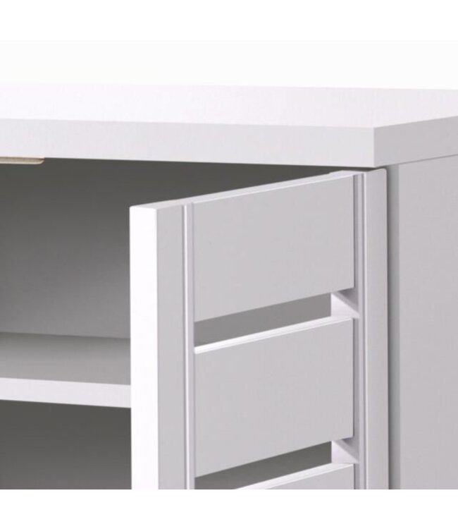 Timber Art Design Contemporary White 3 Door Shoe Cabinet