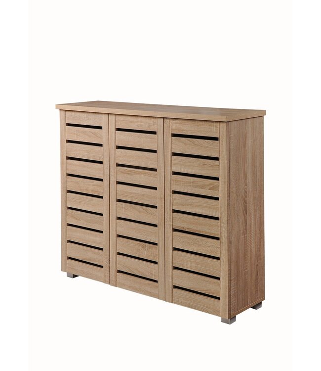 Timber Art Design Sonoma Oak 3 Door Shoe Cabinet