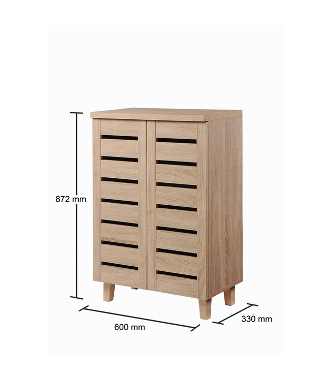 Timber Art Design Contemporary Sonoma Oak  2 Door Shoe Cabinet