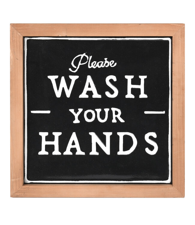 Please Wash Your Hands Sign - Black