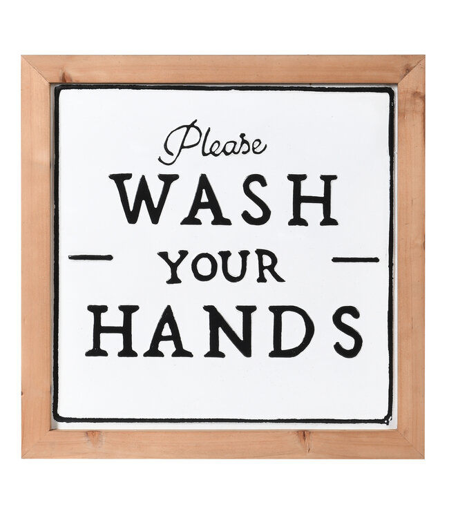 Please Wash Your Hands Sign - White