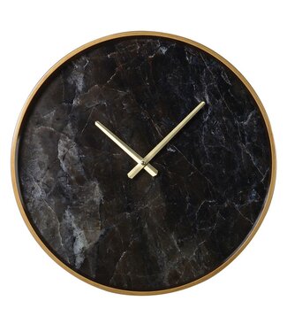 Black Marble Effect Wall Clock