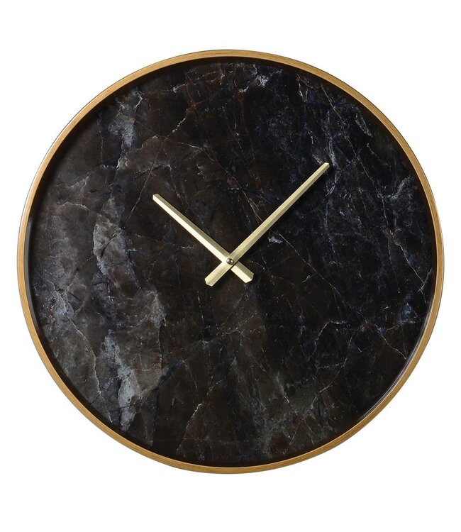 Black Marble Effect Wall Clock