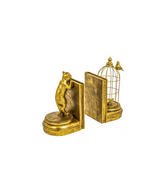 McGowan & Rutherford Antique Gold Curious Cat Bookends