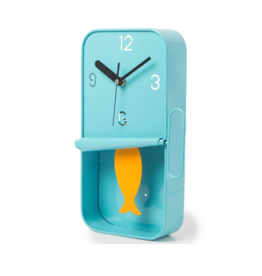 Blue Metal Sardine Tin Pendulum Wall Clock