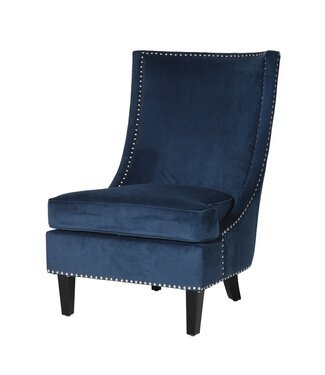Blue Slipper Chair with Silver Studs