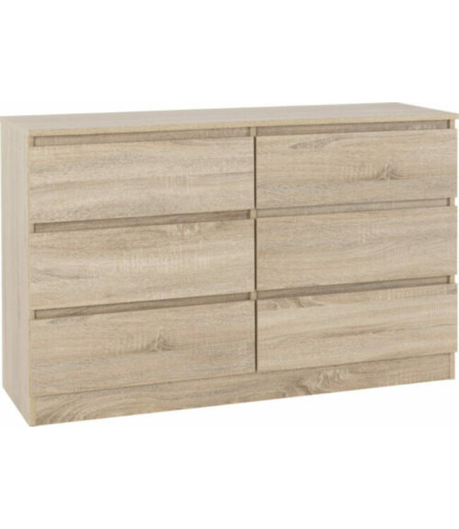 Seconique Malvern Sonoma Oak 6 Drawer Chest