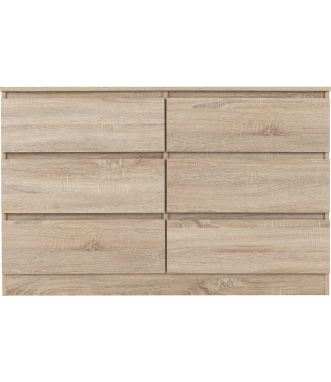 Seconique Malvern Sonoma Oak 6 Drawer Chest