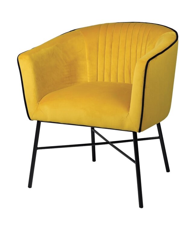 Mustard Piped Club Chair