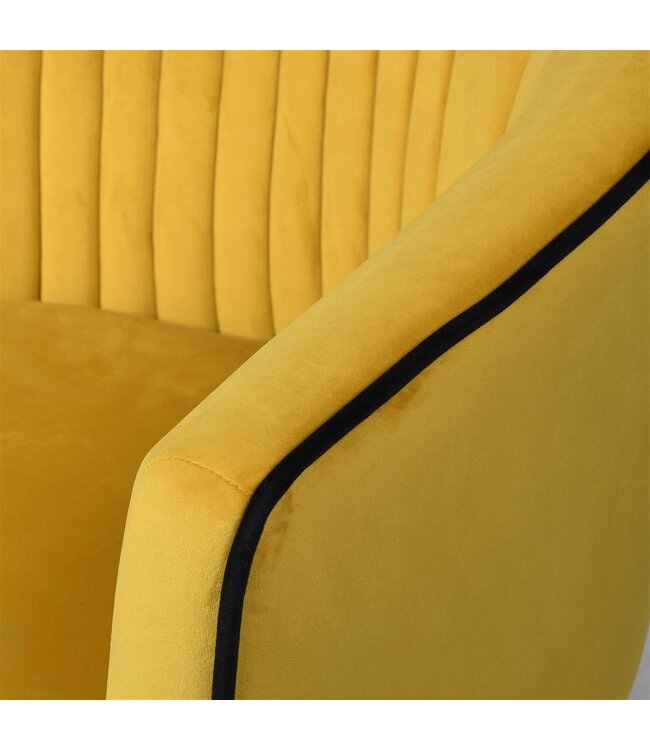 Mustard Piped Club Chair