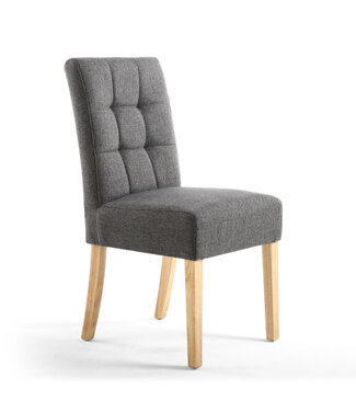 Shankar Moseley Waffle Linen Steel Grey Chair Natural Legs