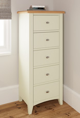 Essentials Painted 5 Drawer Narrow Chest - White