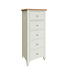 Painted 5 Drawer Narrow Chest - White