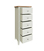 Painted 5 Drawer Narrow Chest - White