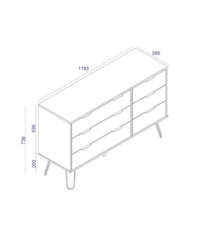 Core Products Augusta Driftwood 6 Drawer Chest