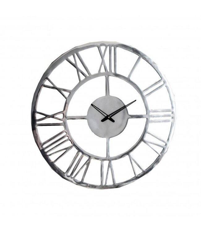 Pavia Large Wall Clock Polished Aluminium