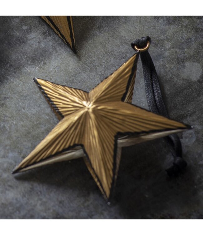 Turin Hanging Star Gold/Black - 3 Sizes Available