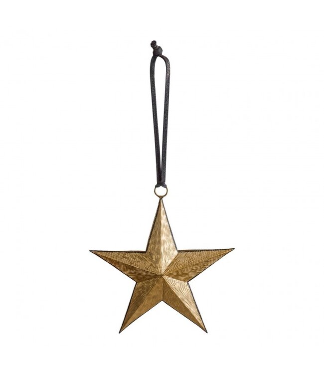 Turin Hanging Star Gold/Black - 3 Sizes Available