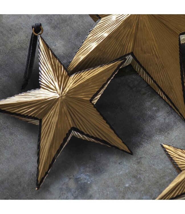 Turin Hanging Star Gold/Black - 3 Sizes Available