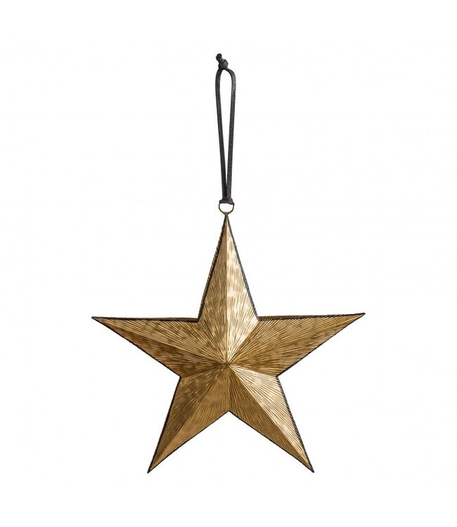 Turin Hanging Star Gold/Black - 3 Sizes Available