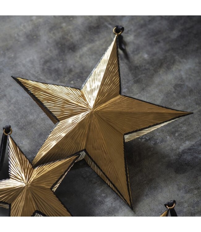 Turin Hanging Star Gold/Black - 3 Sizes Available