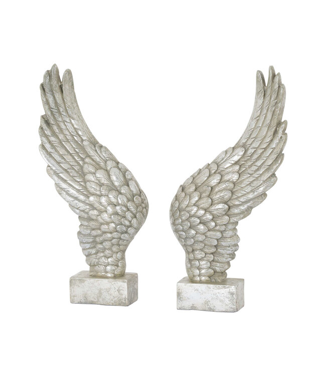 Hill Interiors Large Freestanding Silver Angel Wings