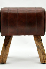 Small Leather Pommel Horse Stool - Brown