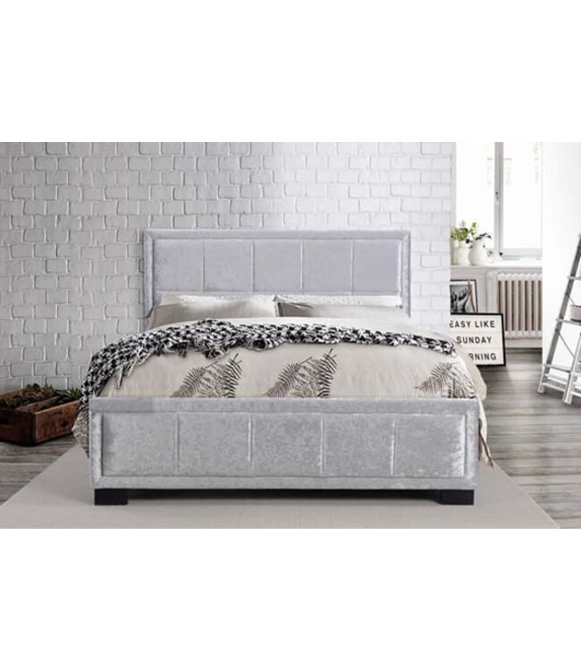 Birlea Hannover Steel Crushed Velvet Ottoman Bed - Double