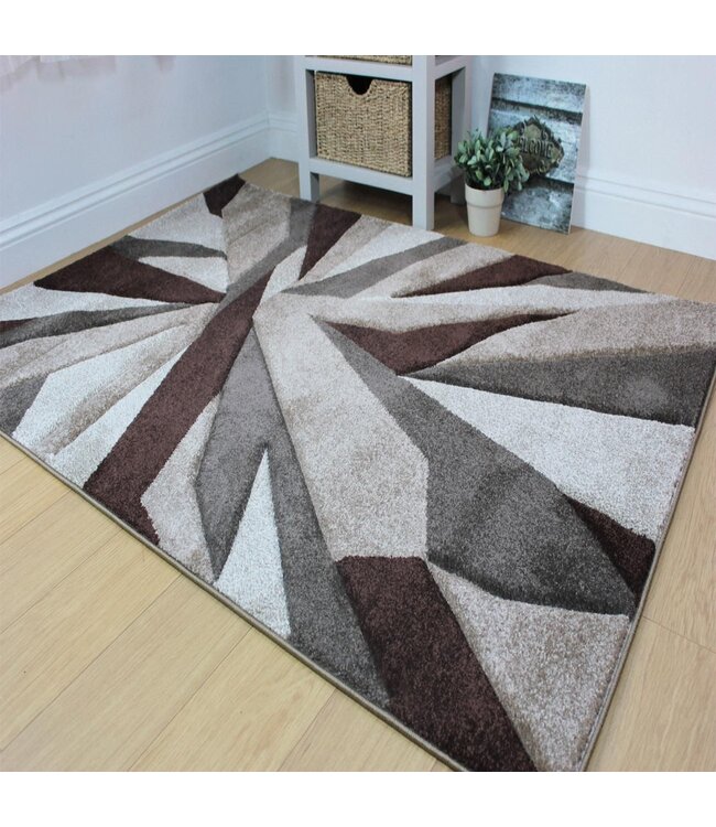 Shatter Beige Brown Rug - 160 x 230 cm