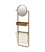 Round Gold Wall Mirror with Shelf & Storage