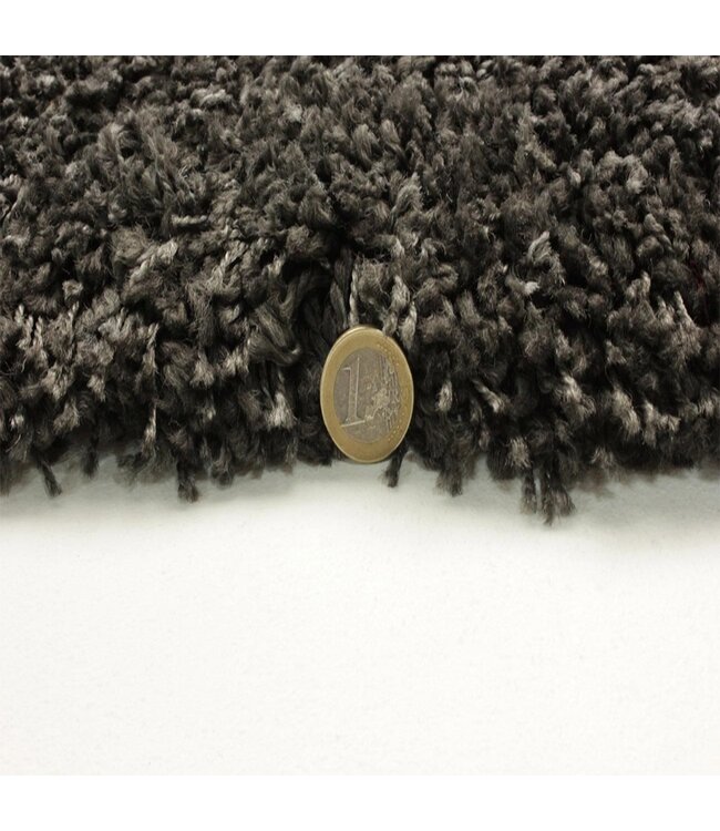 Athena Charcoal Plain Shaggy Rug - 120 x 170 cm